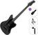 Electric guitar PSD Guitars JM-100B Basic SET Open Pore Black Electric guitar