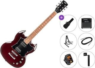 Elektriskā ģitāra PSD Guitars DCT-100 Premium SET Cherry Red Elektriskā ģitāra