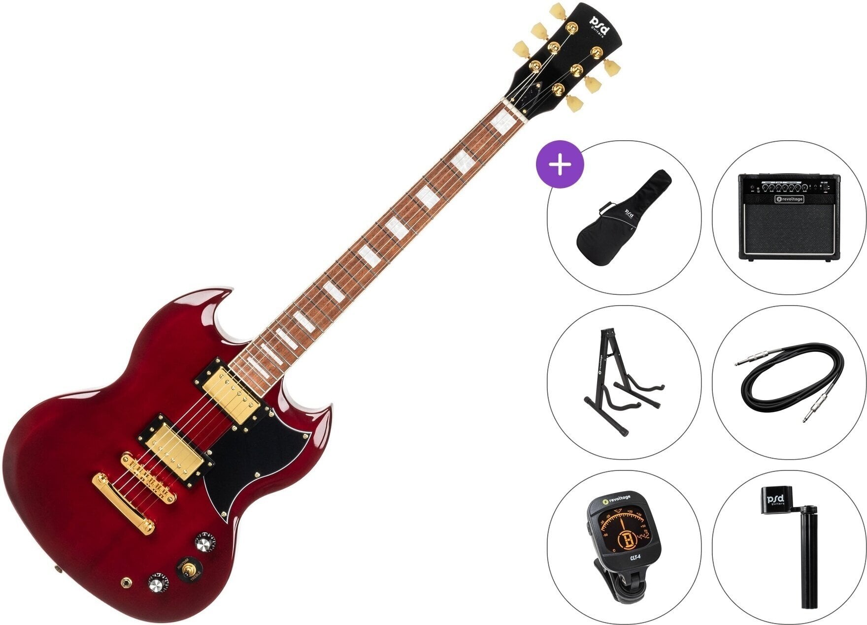 Električna gitara PSD Guitars DCT-150 Premium SET Cherry Red Električna gitara