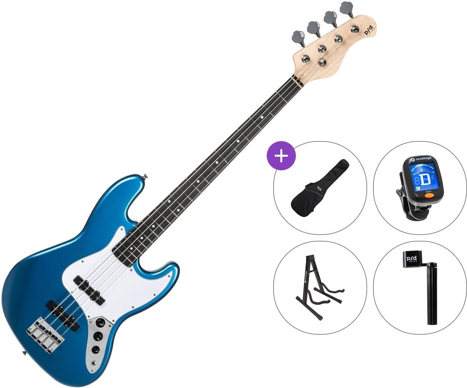 Električna bas gitara PSD Guitars JZB-100 Standard SET Blue Električna bas gitara
