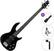 4-string Bassguitar PSD Guitars PMB-100 Basic SET Black 4-string Bassguitar