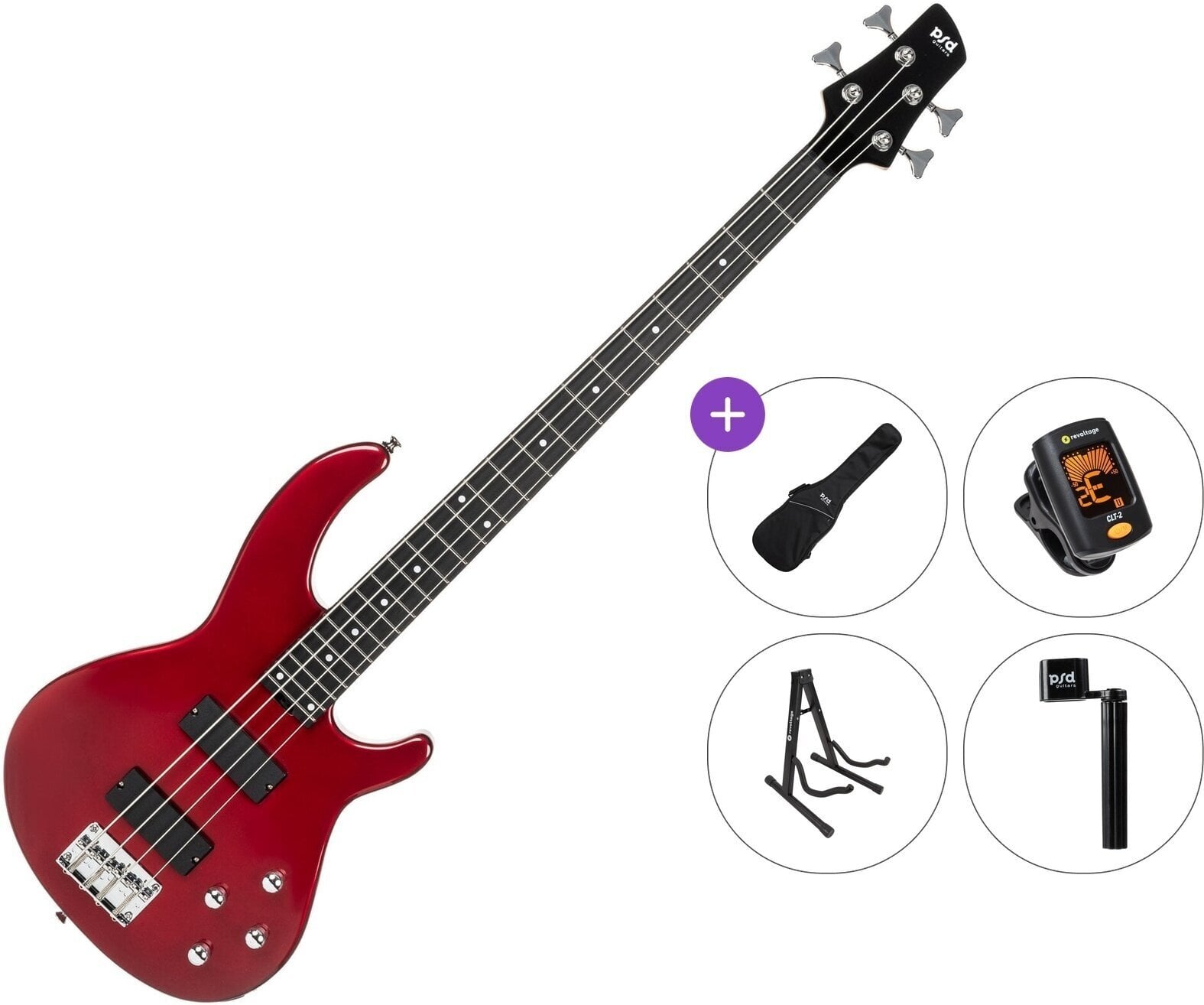 Električna bas gitara PSD Guitars PMB-100 Standard SET Red Električna bas gitara