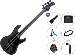 4-strenget basguitar PSD Guitars PCB-100M Premium SET Matte Black 4-strenget basguitar