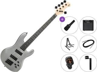 Multiscale bas gitara PSD Guitars PMB-1005F Premium SET Icy Silver Multiscale bas gitara