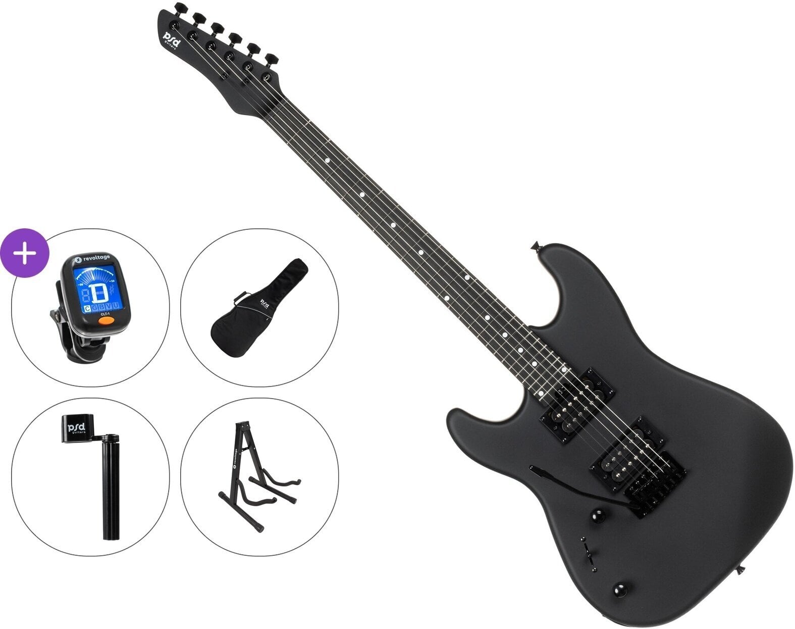 Electric guitar PSD Guitars SPS-100ML Standard SET Matte Black Electric guitar