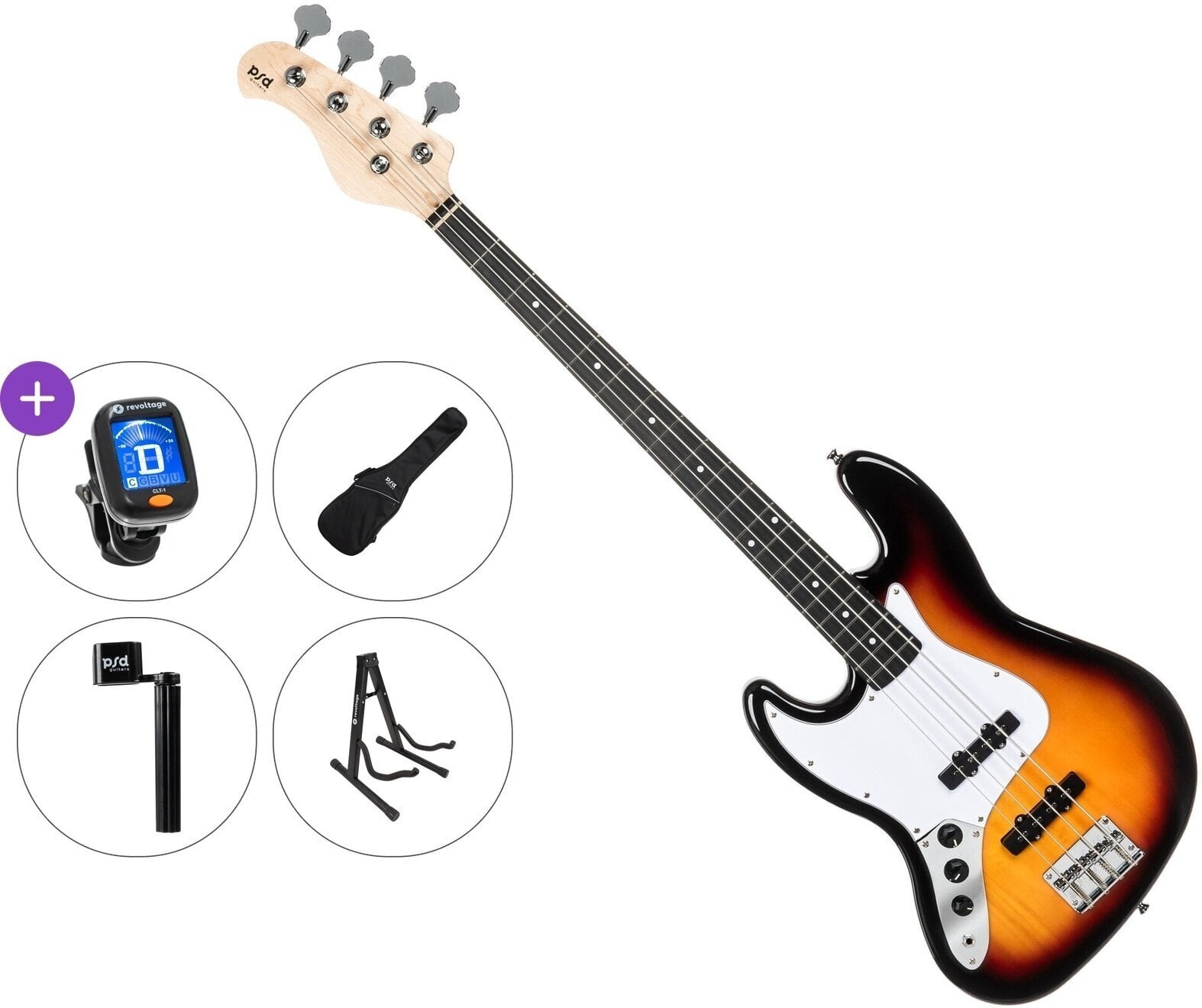 Basse électrique PSD Guitars JZB-100L Standard SET Sunburst Basse électrique