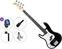 4-strenget basguitar PSD Guitars PCB-100L Standard SET Black 4-strenget basguitar