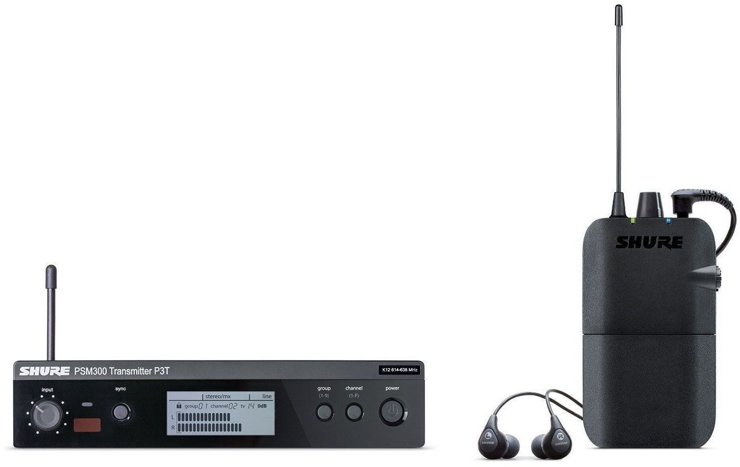 Set Microfoni Wireless con Auricolari Shure PSM300 Stereo Personal Monitor System B-Stock