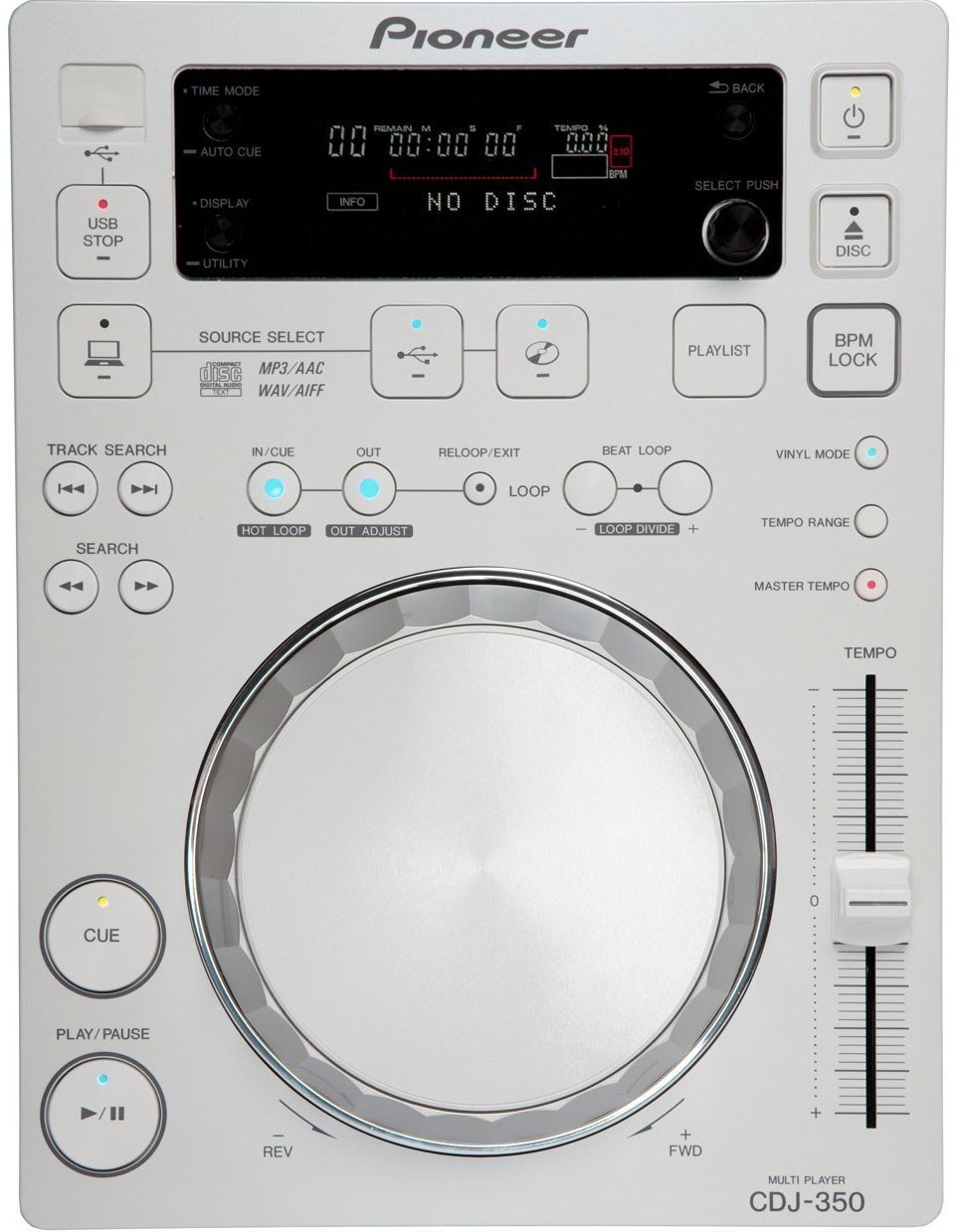 DJ-spelare för skrivbord Pioneer Dj CDJ-350 White