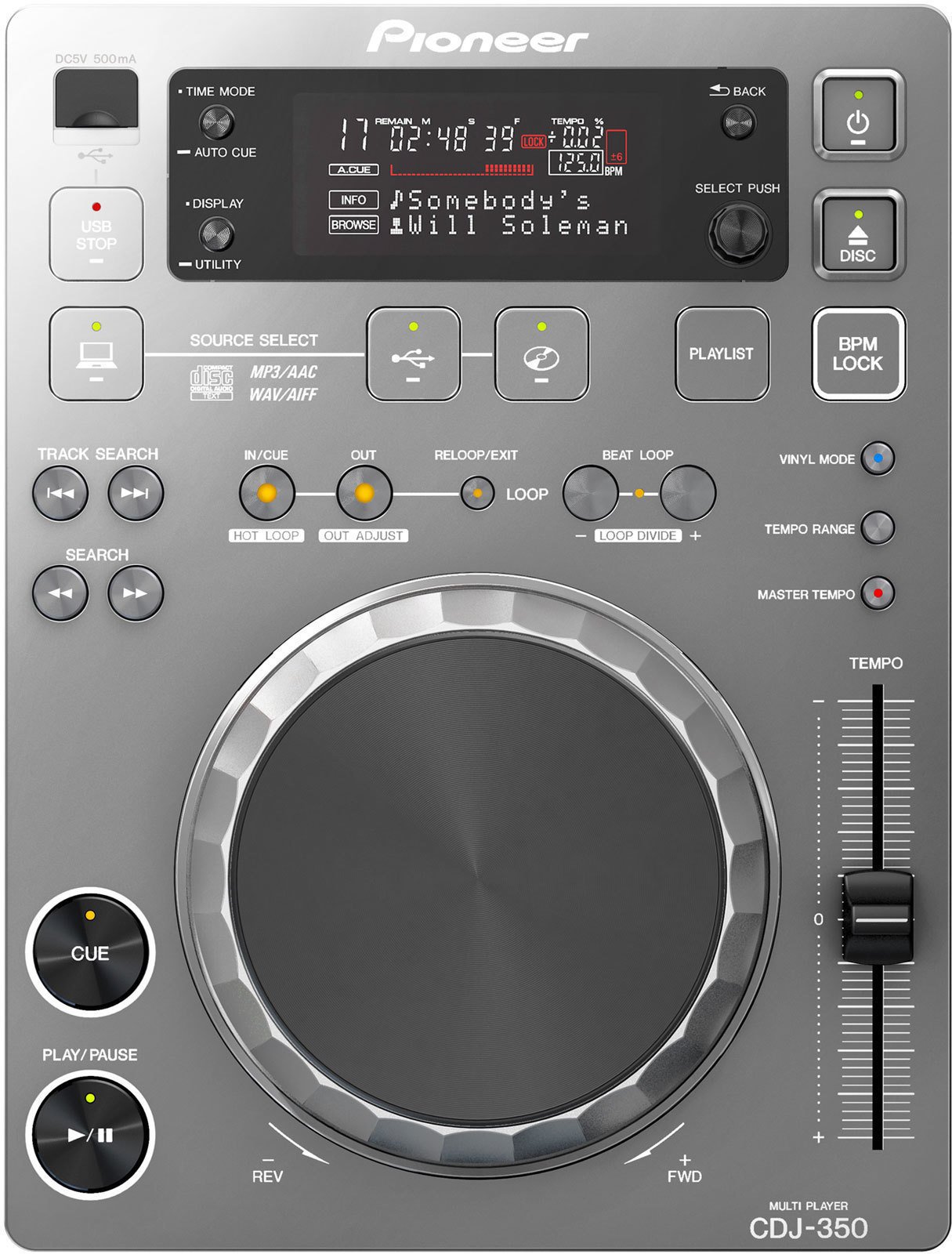 Desktop DJ-speler Pioneer Dj CDJ-350 Silver