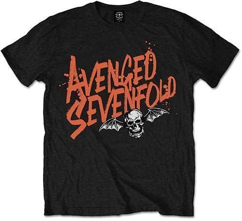 T-shirt Avenged Sevenfold T-shirt Orange Splatter Noir 2XL