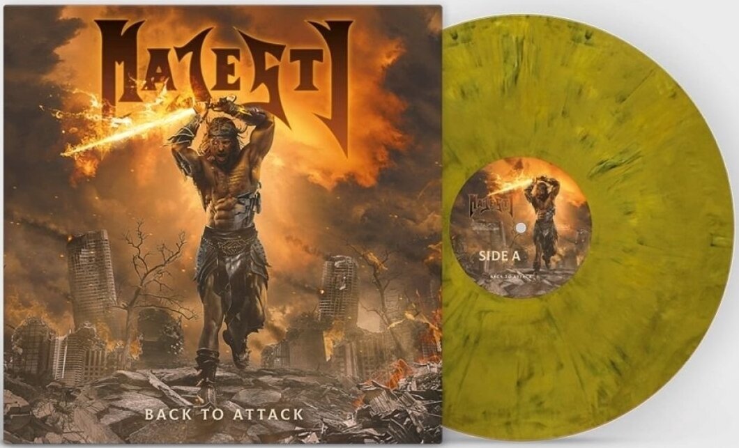 Vinyl Record Majesty - Back To Attack (Gatefold) (Orange/White Marbled Coloured) (LP)