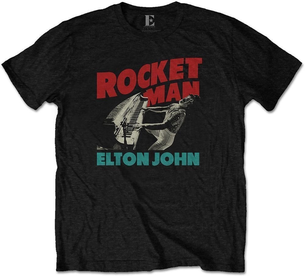 Elton John Tricou Rocketman Piano Black L