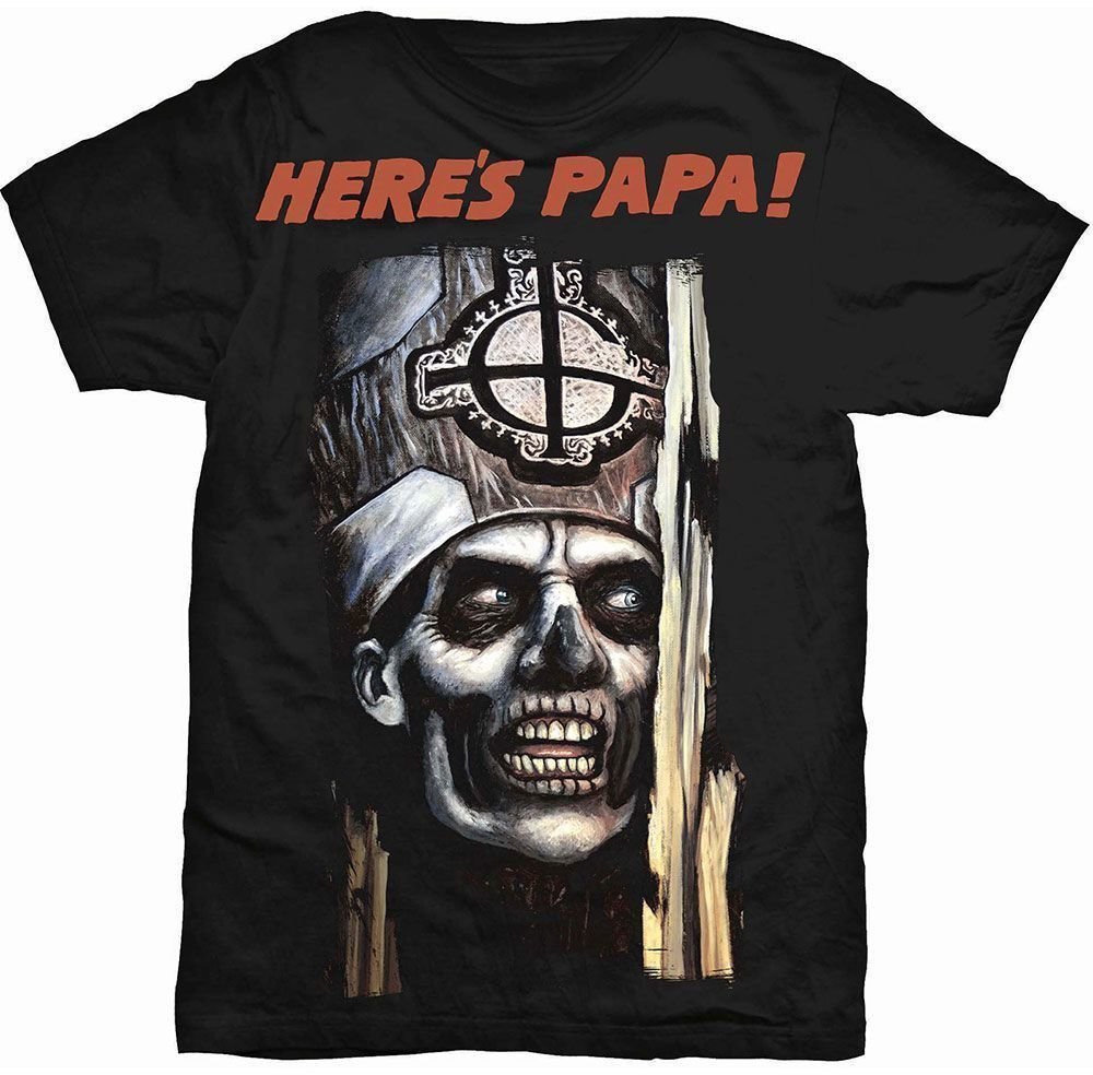 T-shirt Ghost T-shirt Here's Papa Preto M