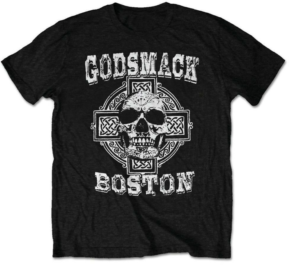 Camiseta de manga corta Godsmack Camiseta de manga corta Boston Skull Unisex Negro M