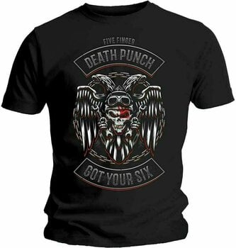 Skjorte Five Finger Death Punch Skjorte Biker Badge Sort L - 1