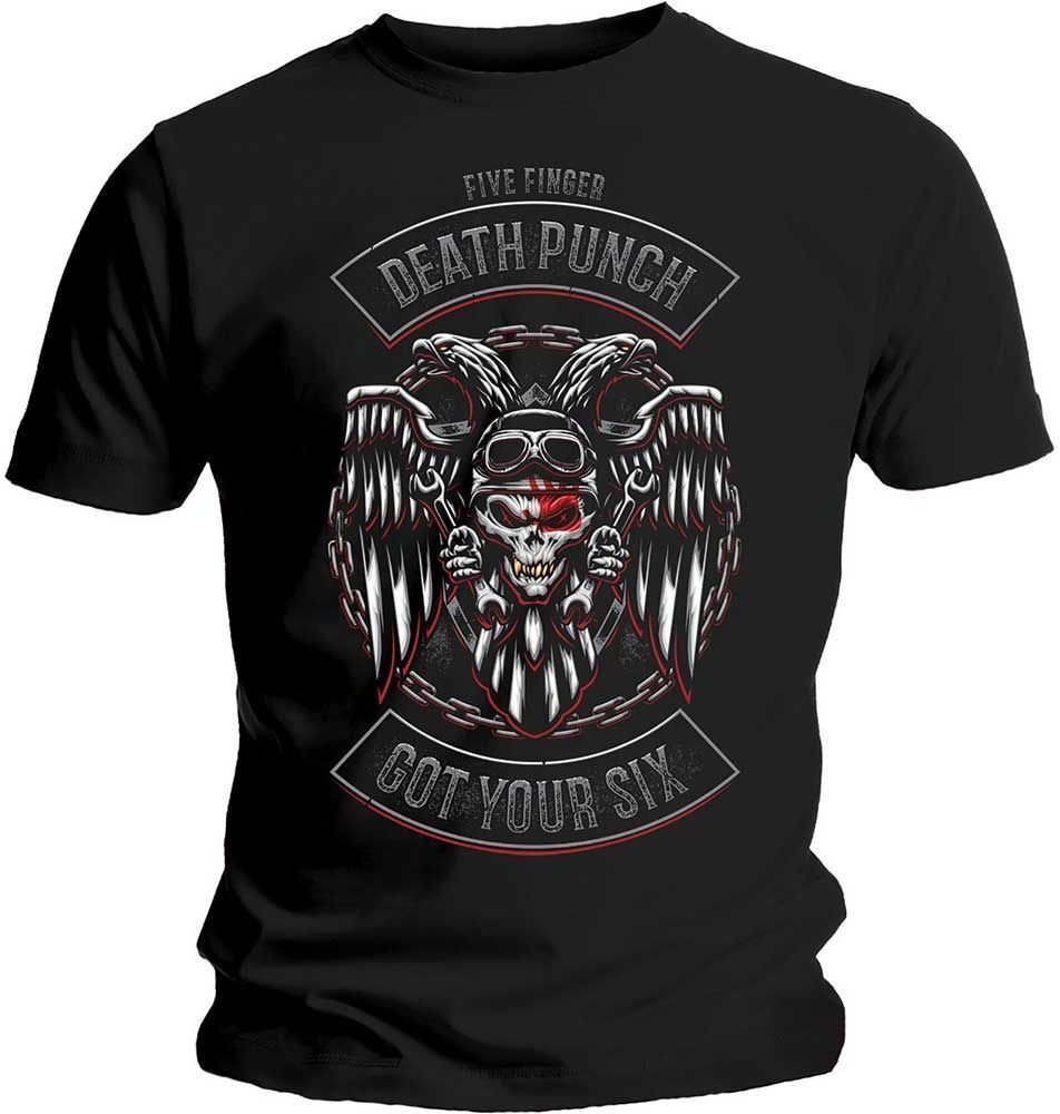 T-Shirt Five Finger Death Punch T-Shirt Biker Badge Unisex Black M
