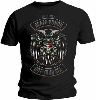 T-Shirt Five Finger Death Punch T-Shirt Biker Badge Unisex Black S - 1