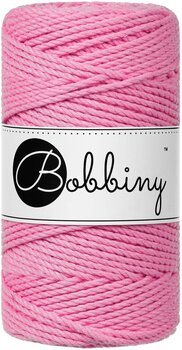 Cord Bobbiny 3PLY Macramé Rope 3 mm 100 m Bubblegum Pink Cord - 1