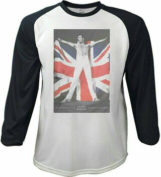 T-shirt Freddie Mercury T-shirt Flag Unisex Noir-Blanc M - 1