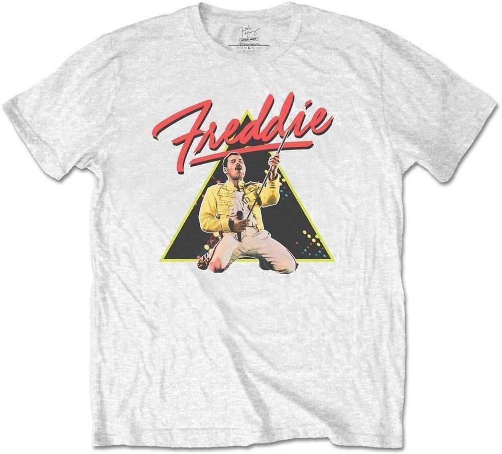 T-shirt Freddie Mercury T-shirt Triangle JH Branco 2XL