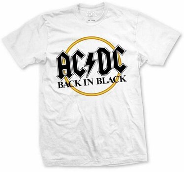 Skjorte AC/DC Skjorte Back in Black hvid L - 1