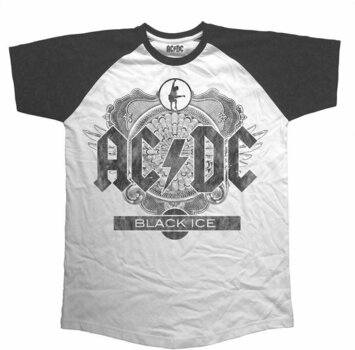 Skjorta AC/DC Unisex Raglan Tee: Black Ice Black/White L - 1