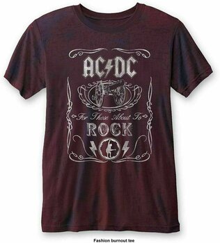 Ing AC/DC Unisex Fashion Tee Cannon Swig (Burn Out) Navy/Red XXL - 1
