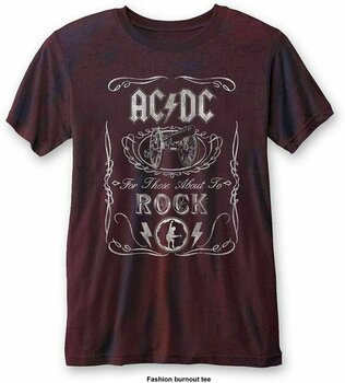 Maglietta AC/DC Unisex Fashion Tee Cannon Swig (Burn Out) Navy/Red XXL - 1