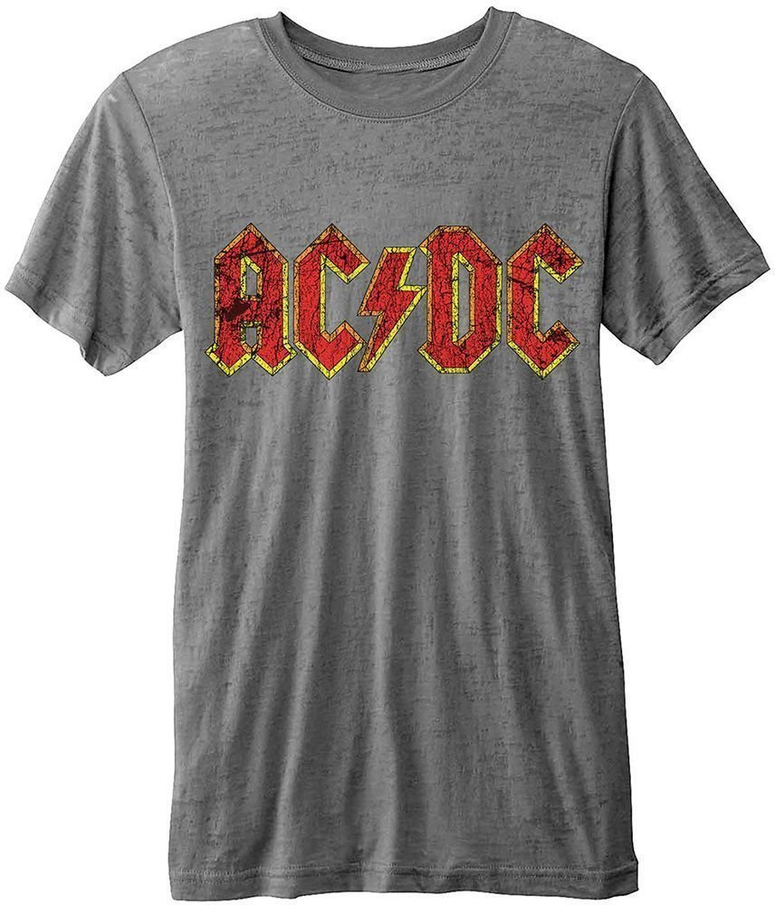 Skjorte AC/DC Unisex Fashion Tee Logo (Burn Out) M