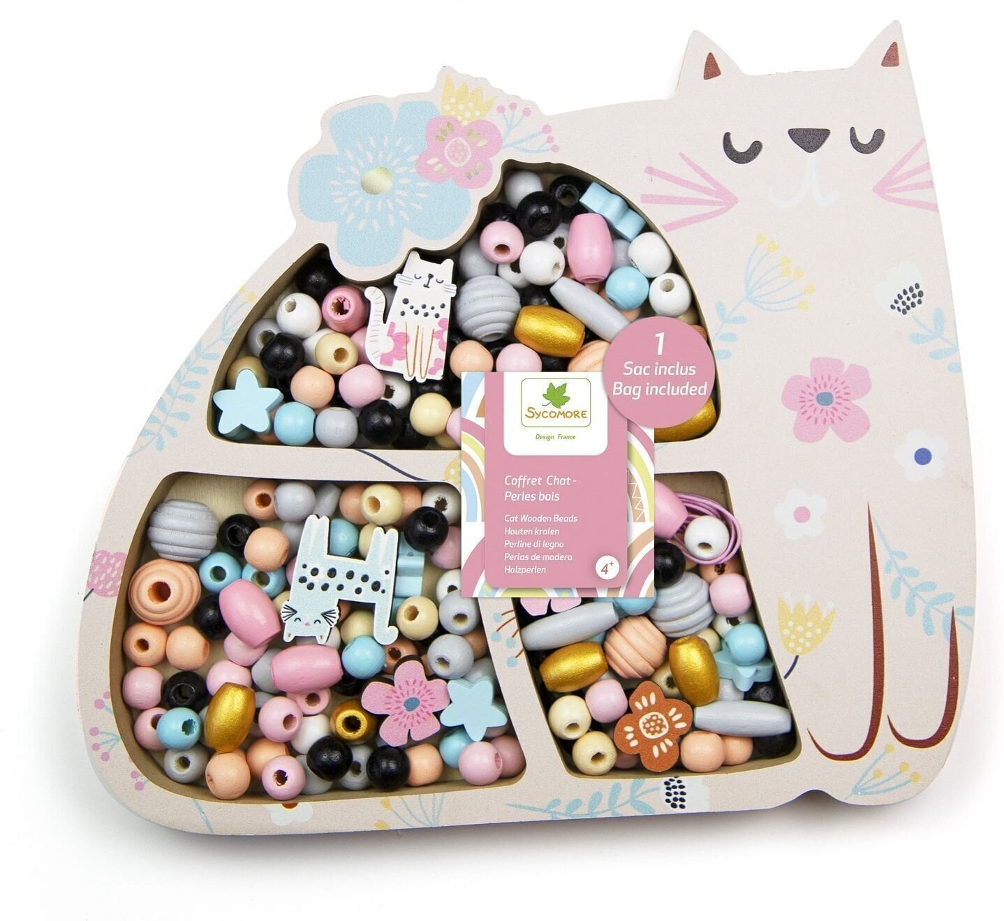 Perline Sycomore Perline di legno Gatto