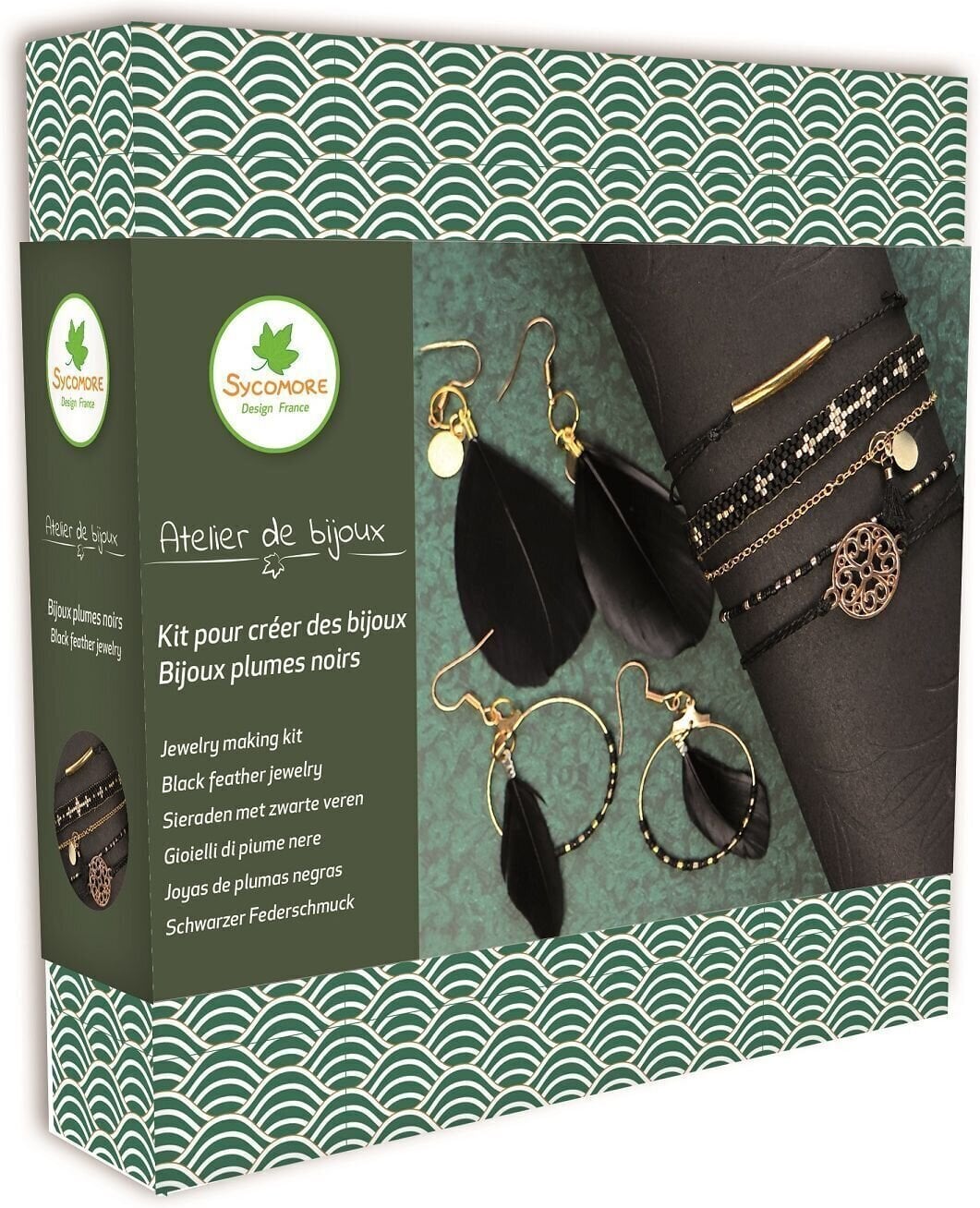 Material Sycomore Jewelry Making Kit - Black Feather Jewelry Jewelry DIY Set