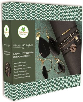 Material Sycomore Jewelry Making Kit - Black Feather Jewelry Jewelry DIY Set - 1