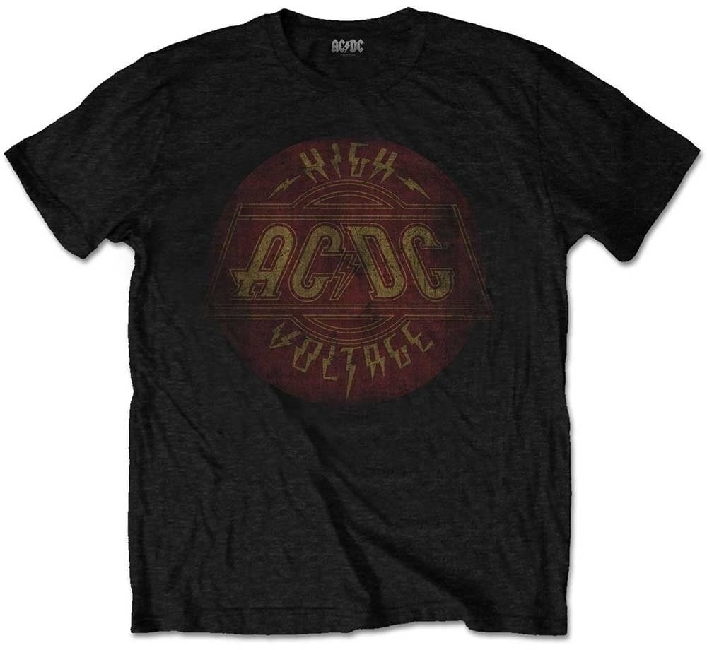 Skjorte AC/DC Skjorte High Voltage Vintage Sort M