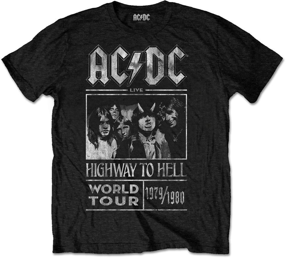 T-Shirt AC/DC T-Shirt Highway to Hell World Tour 1979/1985 Unisex Black L
