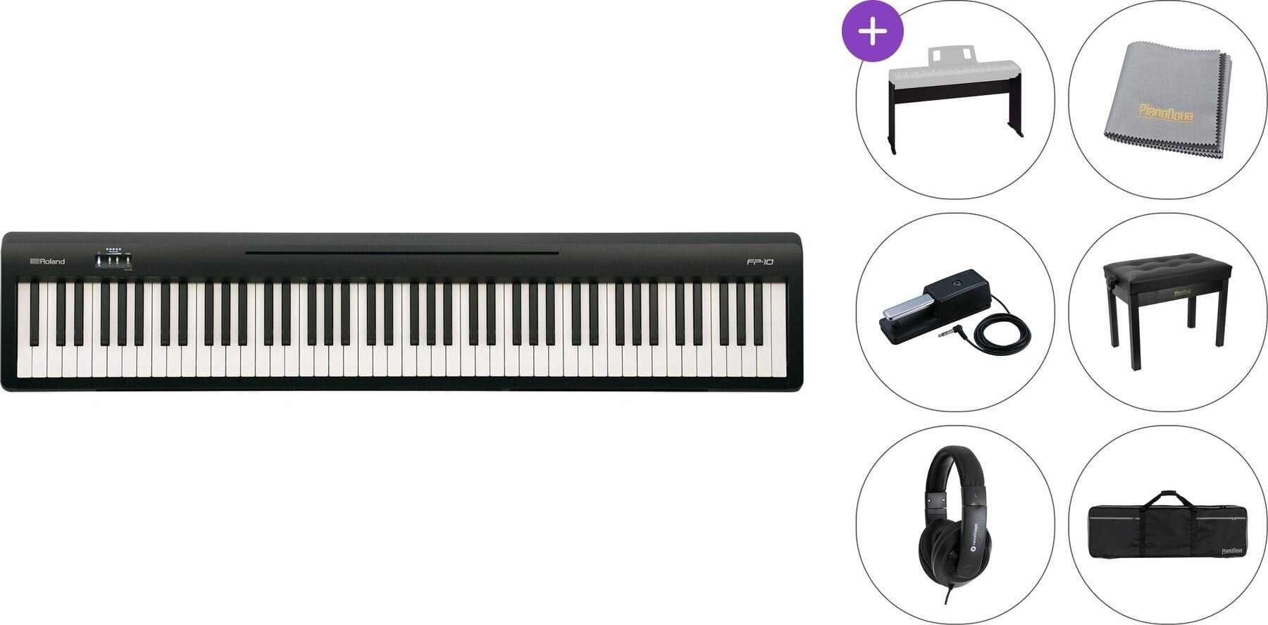 Színpadi zongora Roland FP-10 Premium SET Színpadi zongora Black