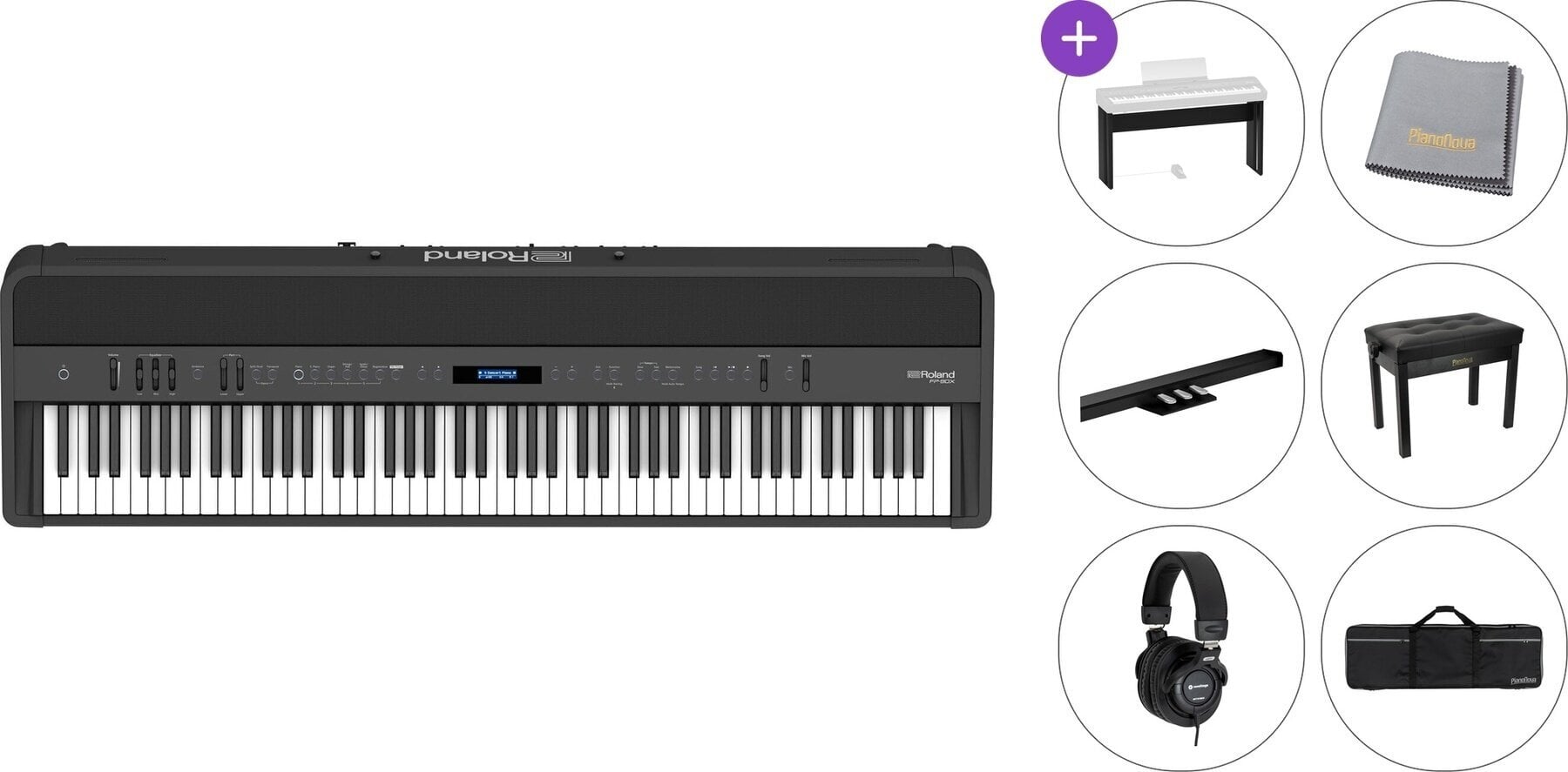 Piano de escenario digital Roland FP 90X Premium SET Piano de escenario digital Black