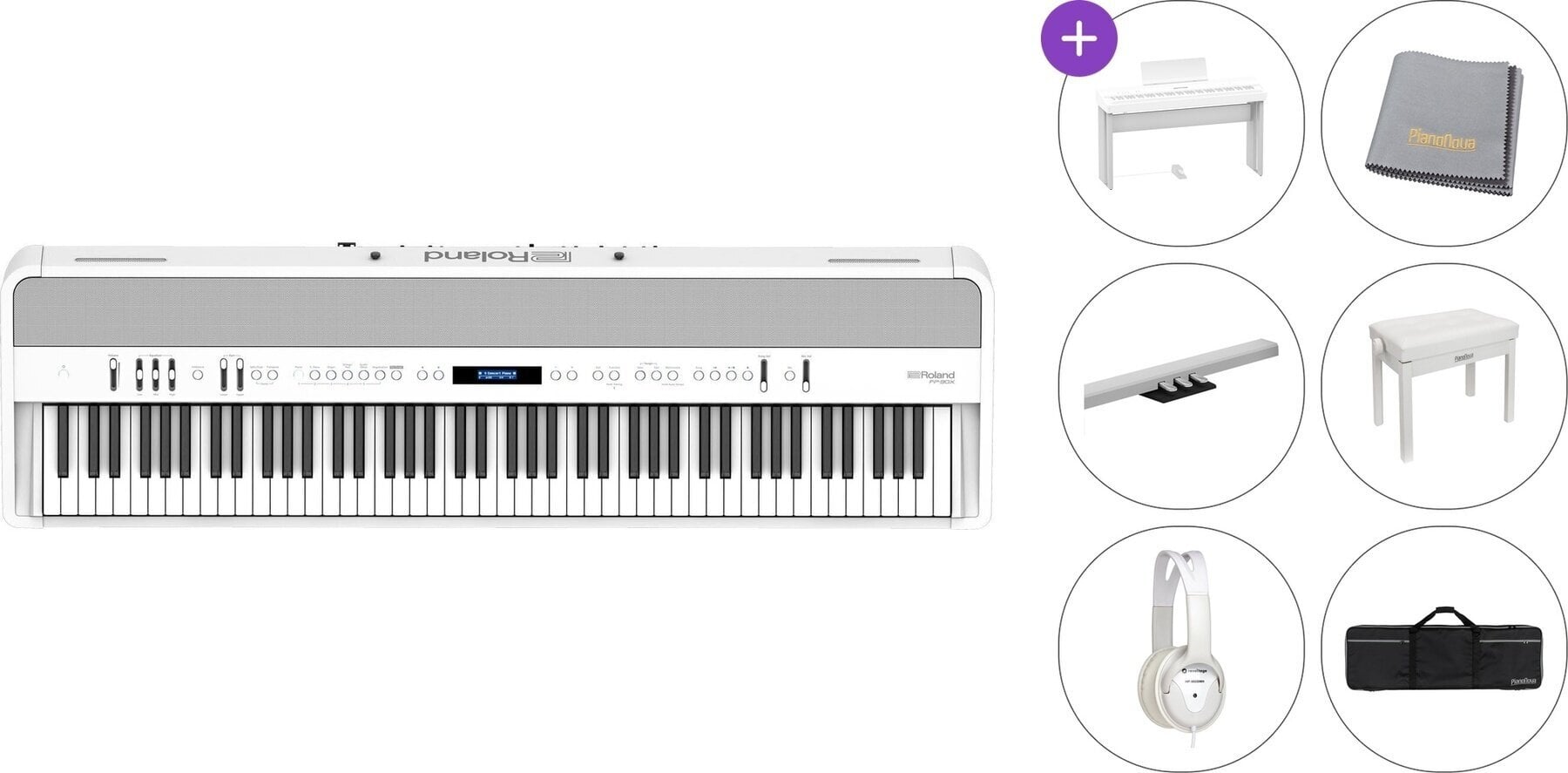 Piano de escenario digital Roland FP 90X Premium SET Piano de escenario digital White