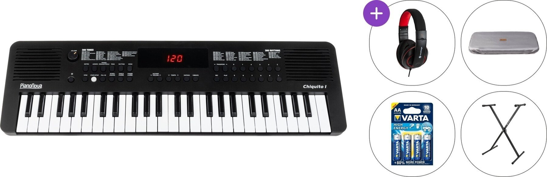 Dječje klavijature/ dječji sintesajzer Pianonova Chiquito 1 Premium SET Dječje klavijature/ dječji sintesajzer Black