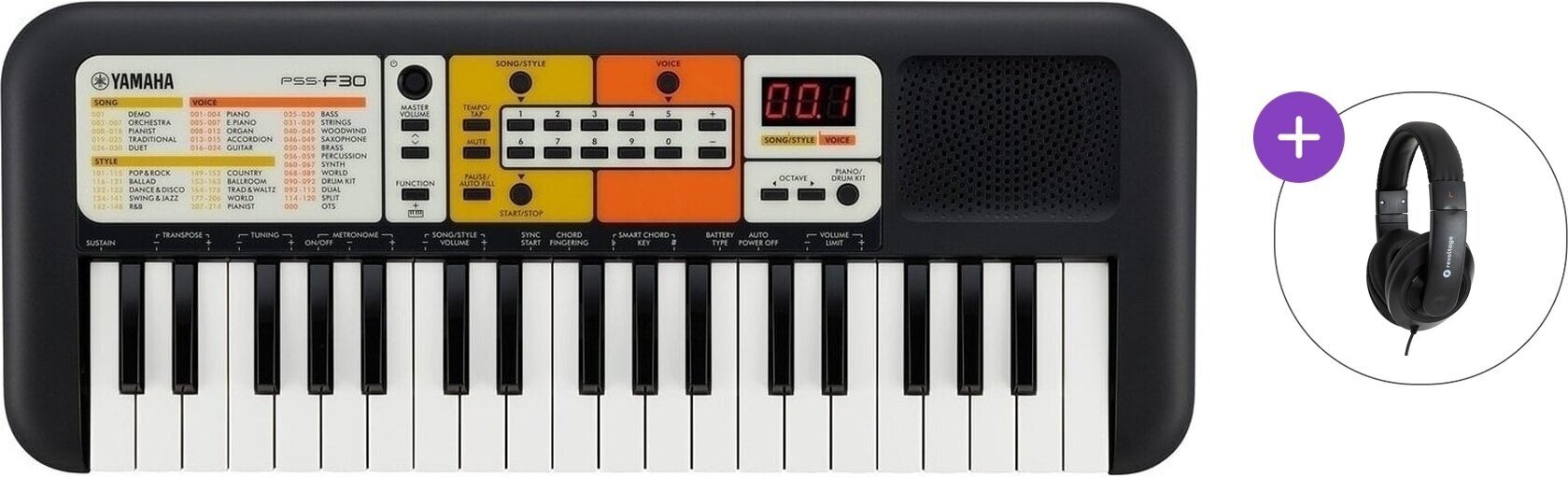 Детски синтезатор Yamaha PSS-F30 Basic SET Детски синтезатор Black