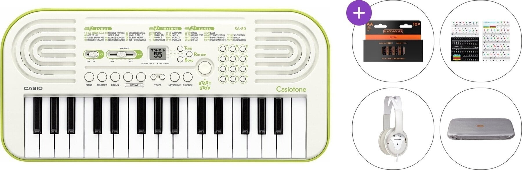 Детски синтезатор Casio SA-50 Premium SET Детски синтезатор White