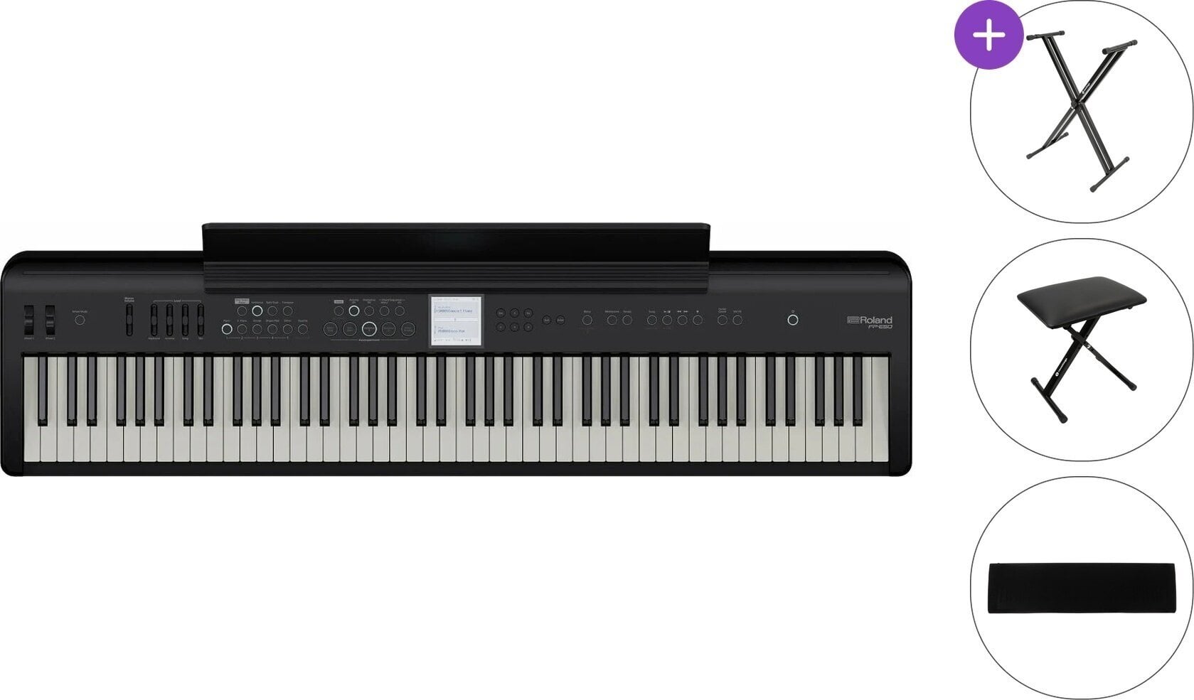 Piano de escenario digital Roland FP-E50 Basic SET Piano de escenario digital Black