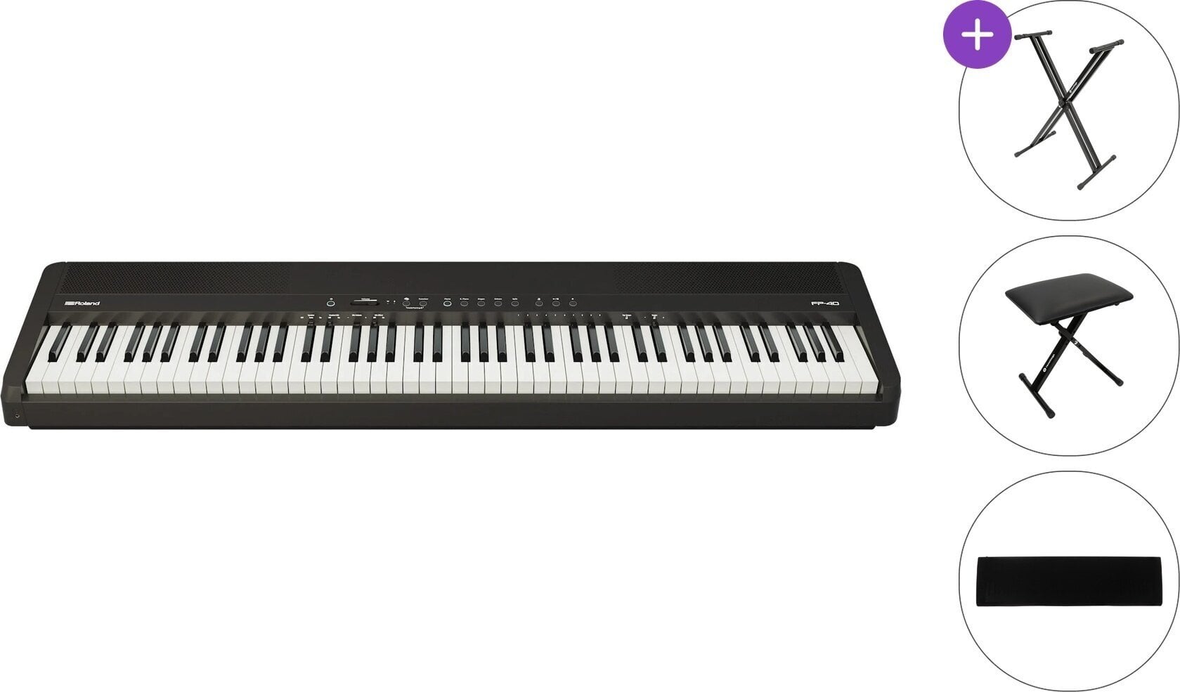 Digitalt scenepiano Roland FP-40 Black Basic SET Digitalt scenepiano Black