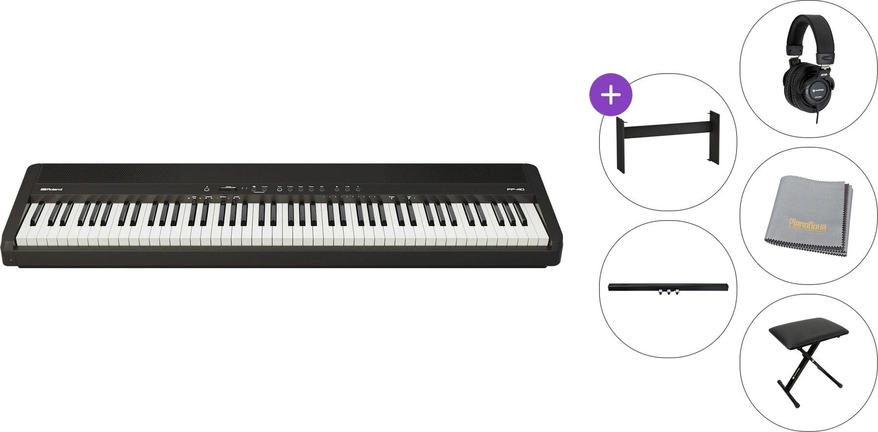 Digitalt scenepiano Roland FP-40 Black Standard SET Digitalt scenepiano Black