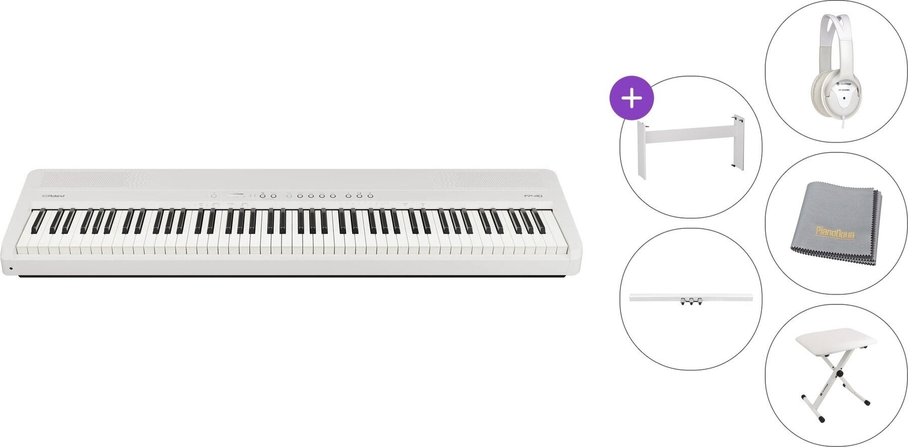 Digitalt scenepiano Roland FP-40 White Standard SET Digitalt scenepiano White