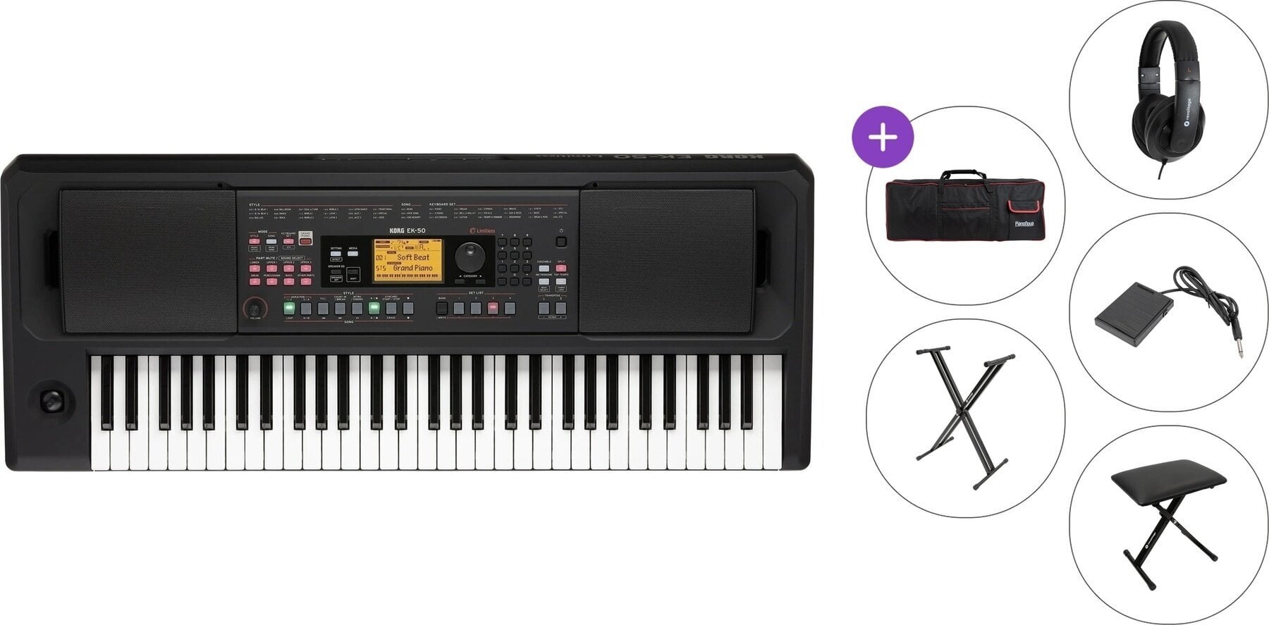 Keyboard med berøringsrespons Korg EK-50 L Premium SET Keyboard med berøringsrespons