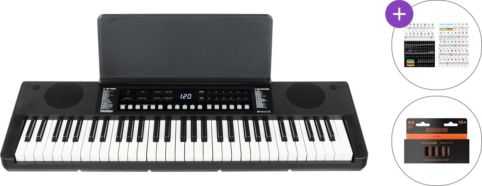 Klaviatūra ar pieskāriena reakciju Pianonova Bravo 3 Basic SET Klaviatūra ar pieskāriena reakciju Black