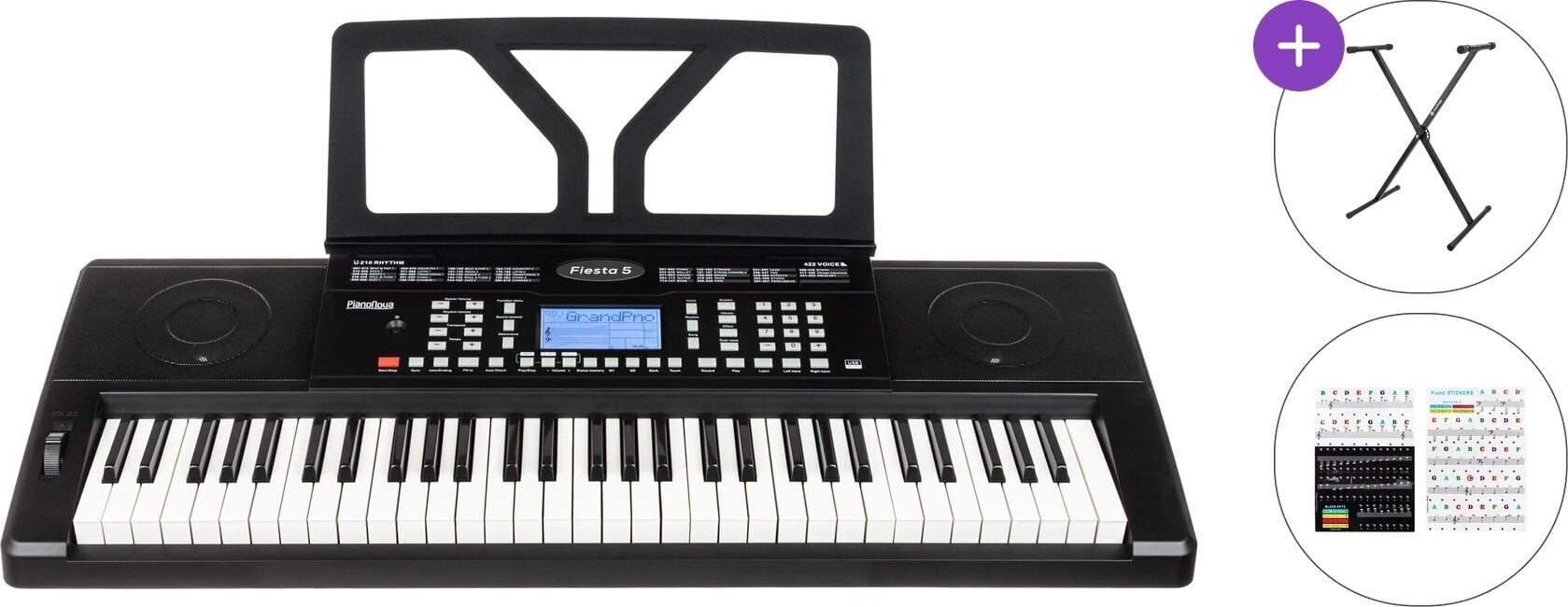 Klaviatūra ar pieskāriena reakciju Pianonova Fiesta 5 Basic SET Klaviatūra ar pieskāriena reakciju Black