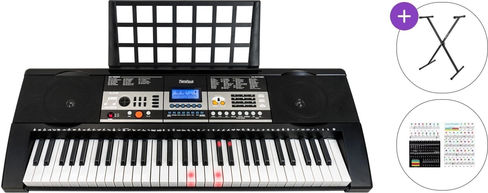 Keyboard med berøringsrespons Pianonova Iluminado 6 Basic SET Keyboard med berøringsrespons