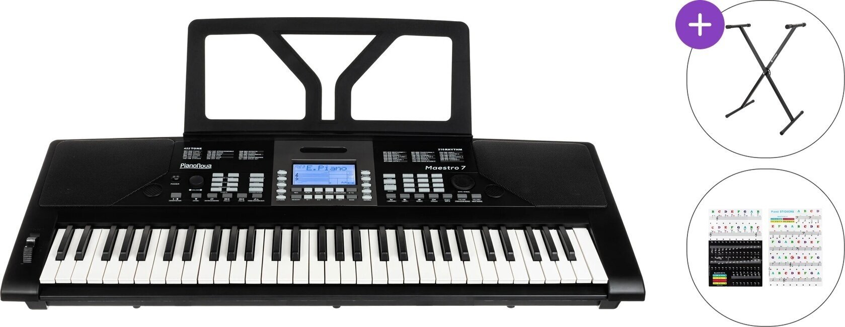 Keyboard med berøringsrespons Pianonova Maestro 7 Basic SET Keyboard med berøringsrespons Black